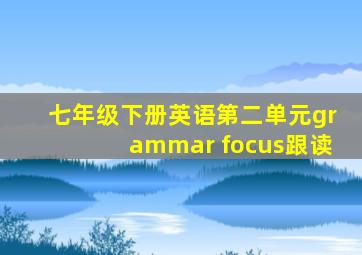 七年级下册英语第二单元grammar focus跟读